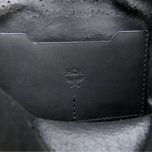 MCM Visetos PVC Calf Leather Genuine Leather Body Shoulder Bag Camel Black - Picture 10 of 10